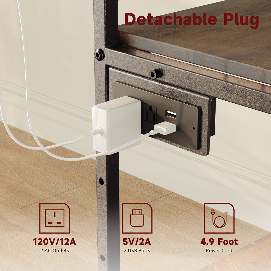 2-Tier Large Under Desk Printer Stand with Storage