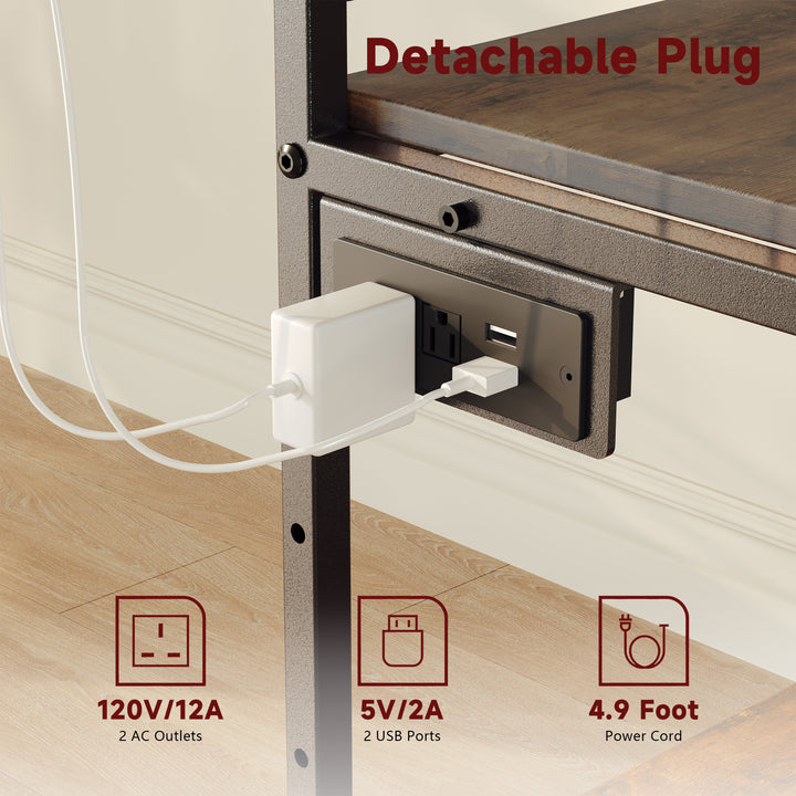 2-Tier Large Under Desk Printer Stand with Storage