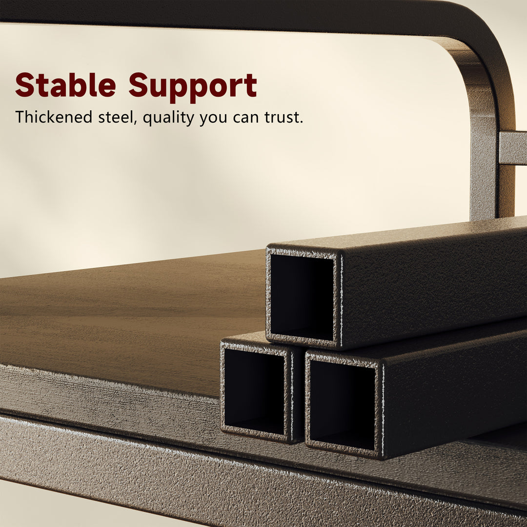 2-Tier Large Under Desk Printer Stand with Storage