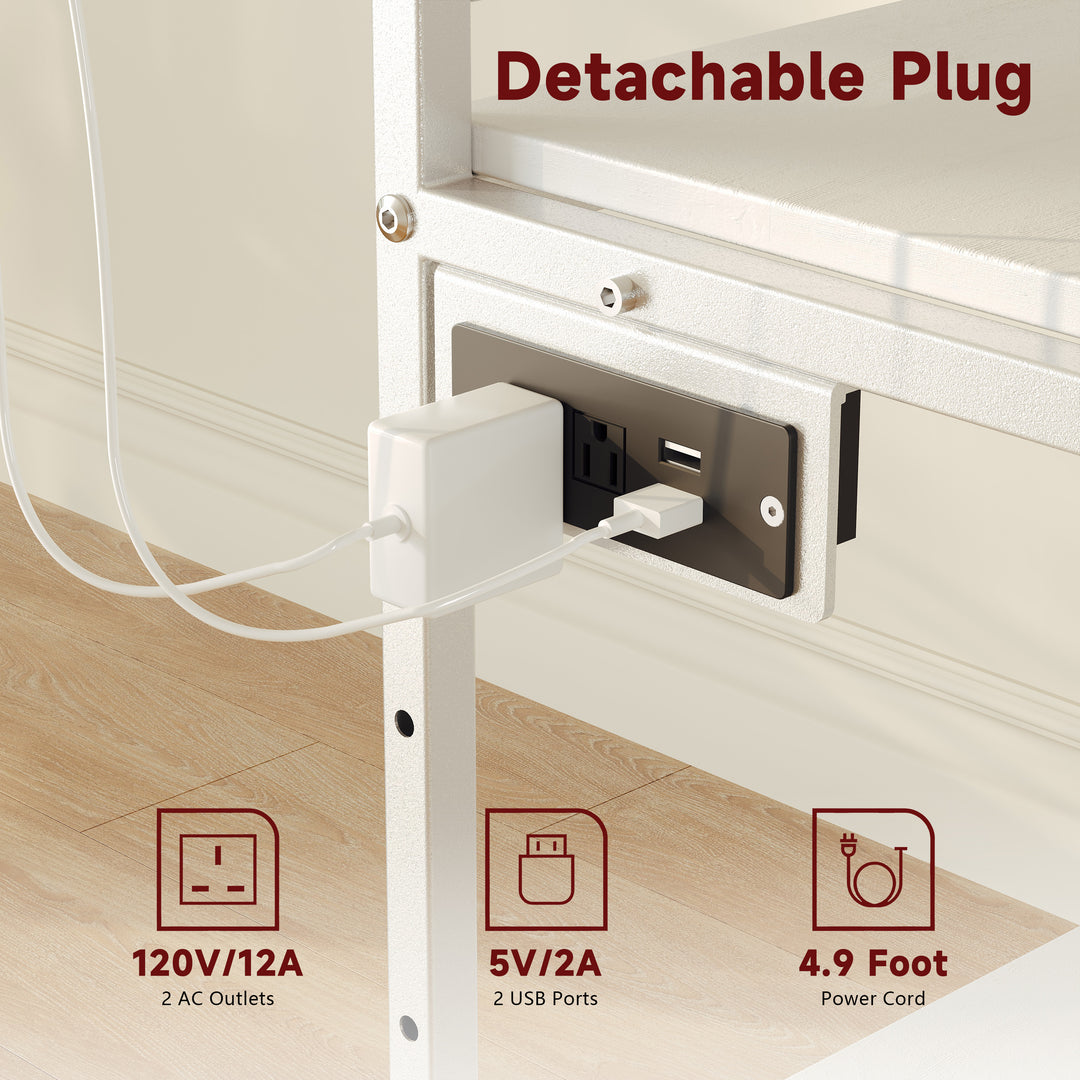 2-Tier Large Under Desk Printer Stand with Storage