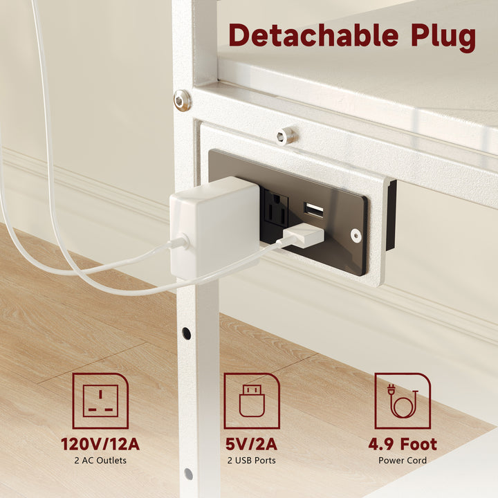 2-Tier Large Under Desk Printer Stand with Storage