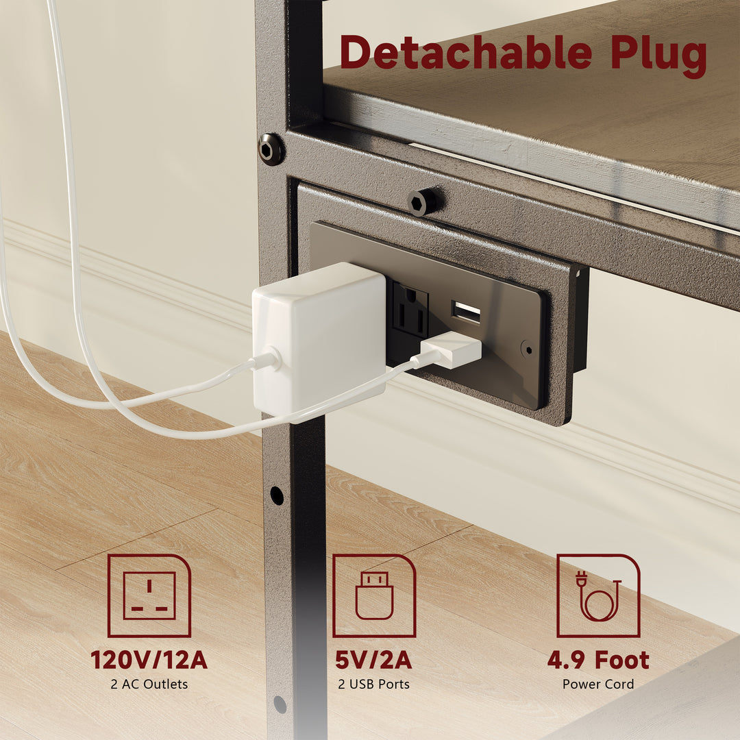 2-Tier Large Under Desk Printer Stand with Storage