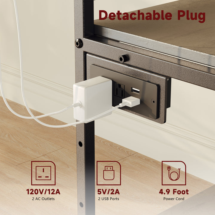 2-Tier Large Under Desk Printer Stand with Storage