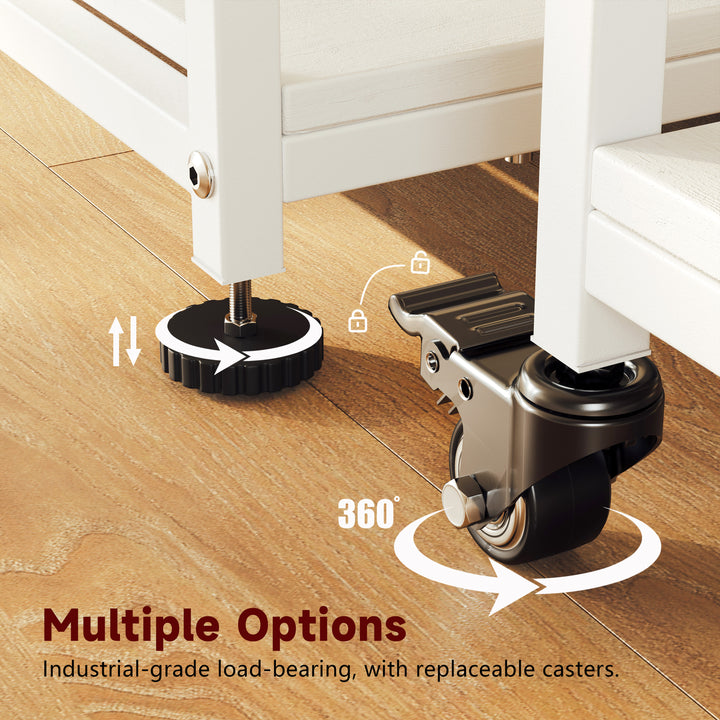 2-Tier Large Under Desk Printer Stand with Storage