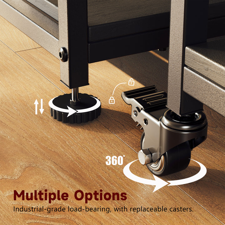 2-Tier Large Under Desk Printer Stand with Storage