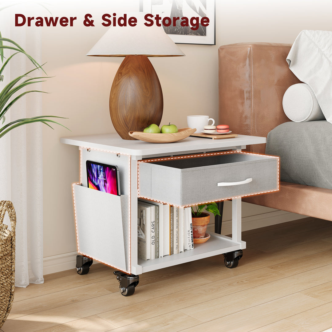 2 Tier Industrial-Grade Printer Stand with Drawer