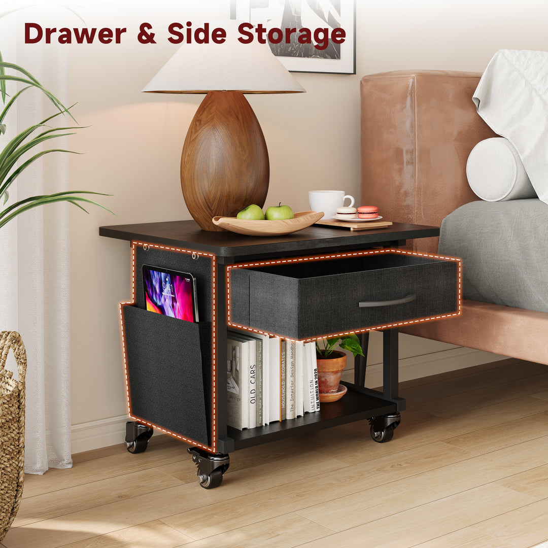 2 Tier Industrial-Grade Printer Stand with Drawer