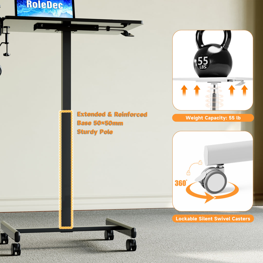Standing Desk, Small Portable Desk with Wheels