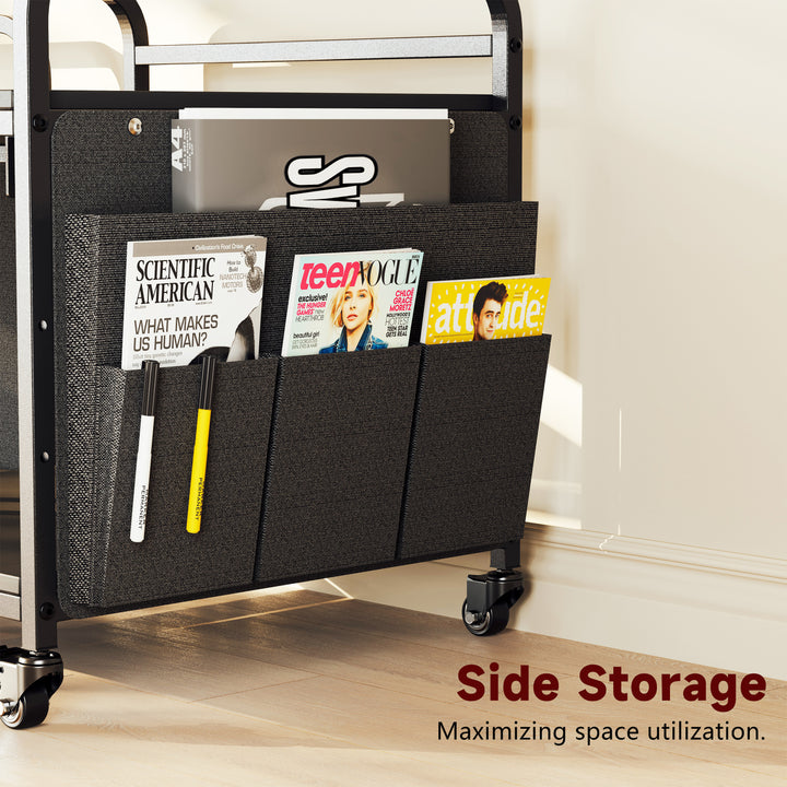 2-Tier Large Under Desk Printer Stand with Storage