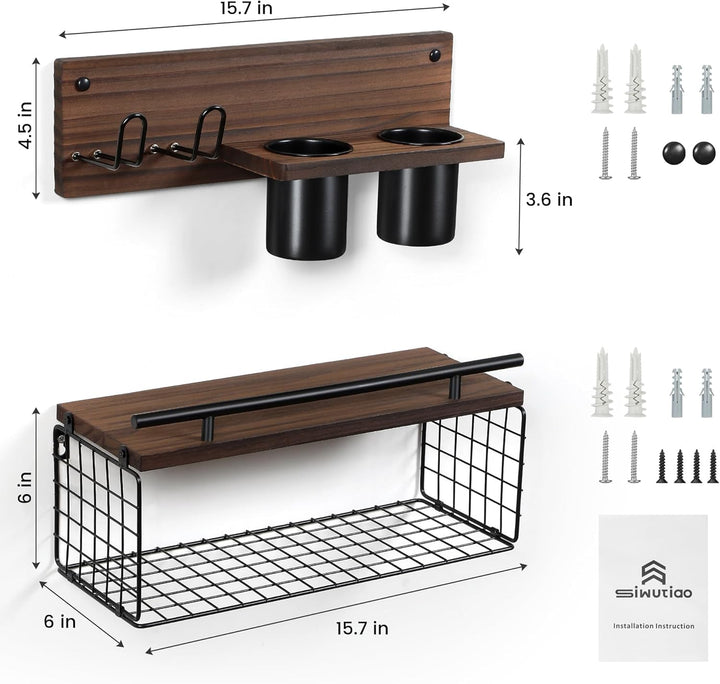 ZAVRIVA Storage Racks Wall-mounted ,Hair Tools Racks for Bathroom