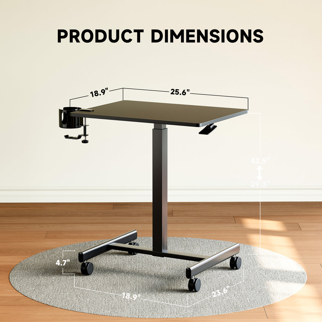 Standing Desk, Small Portable Desk with Wheels