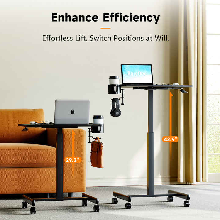 Standing Desk, Small Portable Desk with Wheels