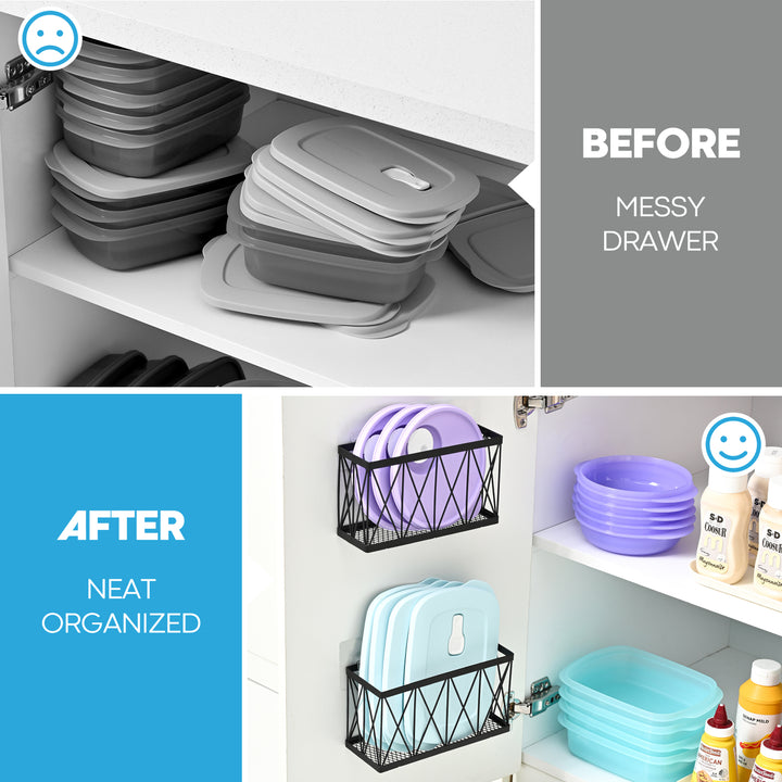 Cabinet Organizer - Adhesive Lid Organizer