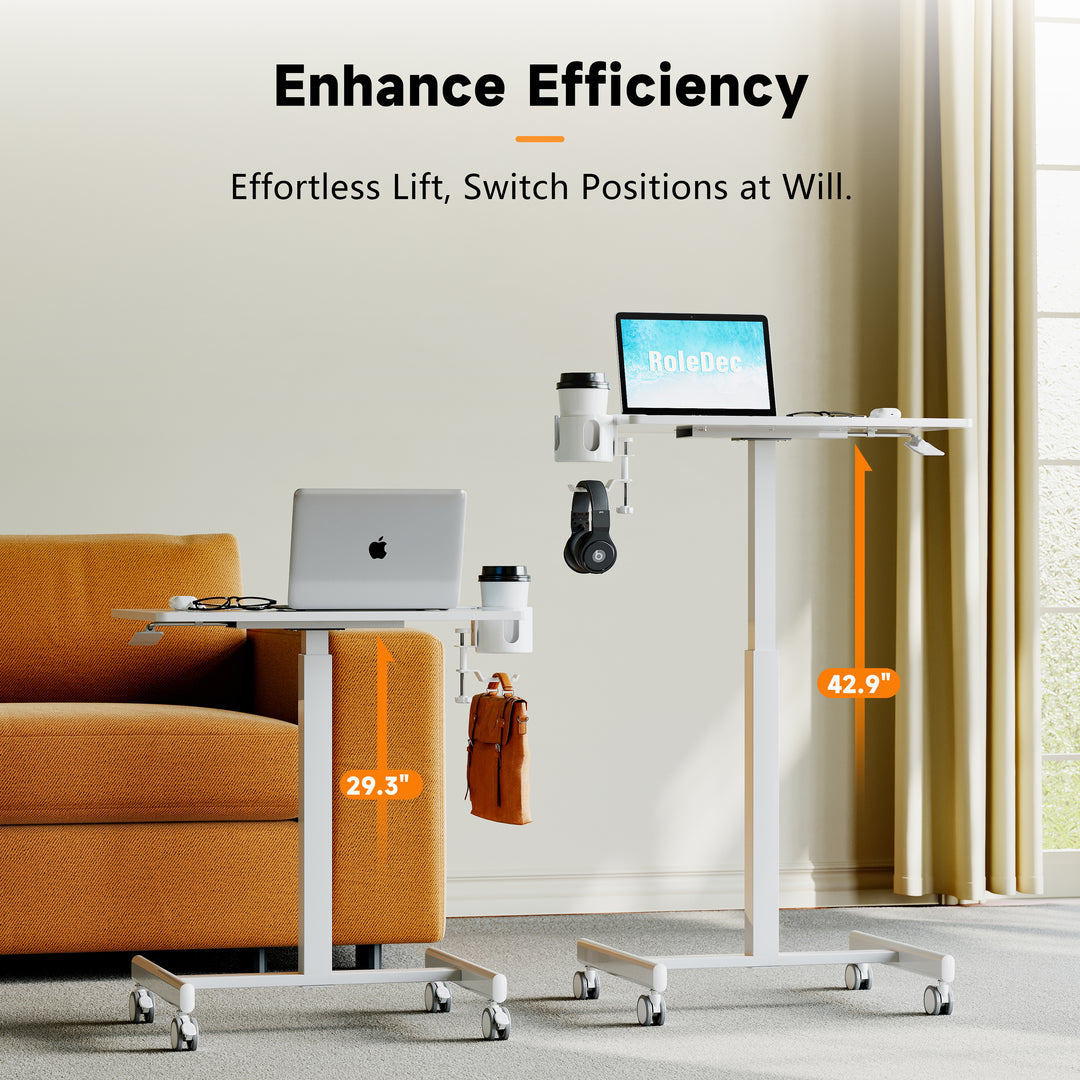 Standing Desk, Small Portable Desk with Wheels