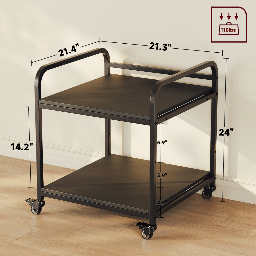 2-Tier Large Under Desk Printer Stand with Storage