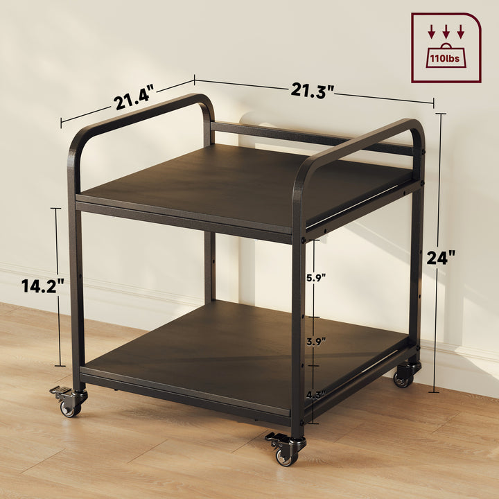 2-Tier Large Under Desk Printer Stand with Storage